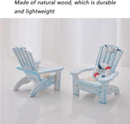 2 Pack Wooden Handmade Mini Chair Box Beach Decor Nautical Theme Decoration for Home Office Desk (Sailboat)