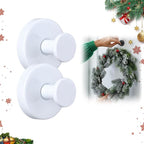 Linwnil Suction Cup Hooks for Glass Window, 2025 Upgraded Christmas Wreath Door Hanger, No Drill Suction Cup Hooks for Wreaths on Glass, Garland Wreath Hangers for Front Door Shower
