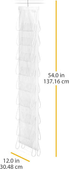 Whitmor White Hanging Shoe File, Clear