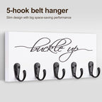 Tie Rack and Belt Organizer for Closet, Wall Mount Belt Hanger and Tie Organizer for Stores and Displays Mens Accessories for Easy Selection and Space Saving Efficiency(11.4" x 4.7") (White)
