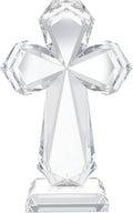 YWHL Clear Crystal Standing Cross Figurine Decor, Holy Cross Collectible Figurines Decoration, Religious Gifts for Women Men, Handmade Christian Easter Cross for Home Office