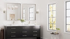Keonjinn 30 x 36 in Brushed Nickel Bathroom Mirror for Over Sink, Rectangular Silver Metal Framed Rectangular Vanity Wall Mirror Square Corner Modern Farmhouse Rectangle Mirror(Horizontal/Vertical)