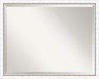 Amanti Art White Wall Mirror 24x30 Morgan White Silver Rectangle Bathroom Mirror for Wall Decor Living Room, Large Modern Wood Frame, Hangs Horizonally and Vertically, Bathroom Decor, Beveled Edge
