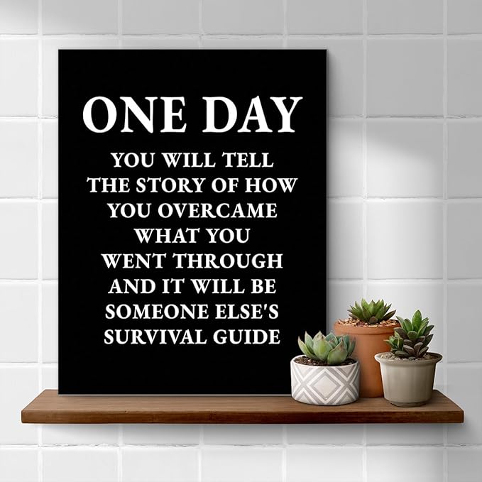 Inspirational Quotes Wall Art Decor, Black Office Decor for Men, Motivational Success Canvas Painting Positive Affirmations Posters Artwork for Home Office (8 X 10 Inches, Framed)