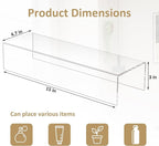 Acrylic Shelf Riser 15x4.7x3 pack of 2, Desktop Rectangular Acrylic Tray Pedestal Stand for Home Décor, Figures, Manga or Other Collectibles, 15x4.7x3 Inch