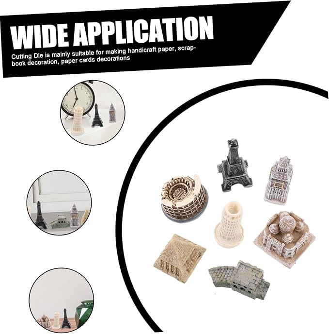 HANABASS 7pcs Miniature London Model Resin Architecture Model Kit Home Decorative Building Sculpture London Decor Architecture Brick