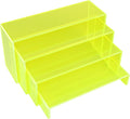 ELEGANTLIFE Acrylic Display Risers Set of 4, 4-Level Tiered Display Stands for Cupcakes, Small Figures & Jewelry, Compact Countertop Display Shelf, Multiple Colors Available (Light Green (Translucent))