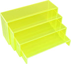 ELEGANTLIFE Acrylic Display Risers Set of 4, 4-Level Tiered Display Stands for Cupcakes, Small Figures & Jewelry, Compact Countertop Display Shelf, Multiple Colors Available (Light Green (Translucent))