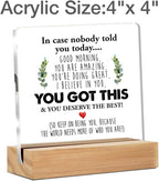 GTGIC Inspirational Desk Sign - Motivational Quote - Clear Acrylic - 4 x 4 Inches - Modern Theme - Tabletop Decorative Sign