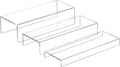 Sezanrpt Rectangular Acrylic Display Risers Stands 3pcs, Dessert Table Display Rack, Clear Display Shelf for Funko Pop, Collectibles, Retails, Shoes, Glasses, Plants, Home Decors, Perfume - 12-1'', 2'', 3''