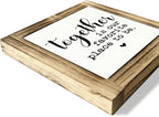 Home Decor Signs, Decorative Wooden Box Signs, Farmhouse Desk Sign, Home Decor for Living Room, Family Decors, Housewarming Gift, Together is Our Favorite Place to Be Sign, 5.9×5.9 inches