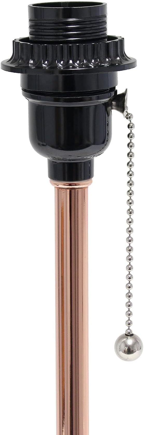 Oslo 19.5" Contemporary Bedside Power Outlet Base Standard Metal Table Desk Lamp in Rose Gold with White Drum Fabric Shade