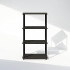 Furinno Turn-N-Tube Book Shelf, 4-Tier Bookshelf, Bookcase with Multipurpose Compact Display Rack, 11.6 x 23.6 x 43.2, for Living Room, Bedroom, Home Office, Espresso/Black