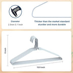 SPECILITE Wire Metal Clothes Hangers Bulk 200 Pack for Standard Size Suits, Coats, Shirts, Pants, Skirts, Space Saving, Non Slip,16 Inch 12 Gauge Ultra Thin, White