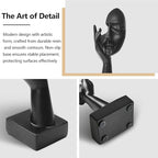 aboxoo 3 Pcs Thinker Statue, No Hear No See No Speak Modern Resin Sculptures Decor, Silence is Gold Abstract Art Figurines for Living Room, Home, Office Study (Black)