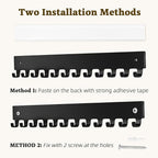 Acrylic Necklace Holder 2 Pack Wall Mounted Necklace Organizer Hanging Jewelry Organizer with 12 Hooks for Necklaces, Bracelets, Rings and Bangles Display Black