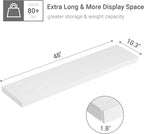 Vivelove Single Floating Shelves 48 Inches, 48 x 10 inch Deep x 1.8 in Thick, Long Wall Shelves Heavy Duty 80 lbs for Bedroom, Living Room, Kitchen, Office, Modern Shelf Book Home Decor, White