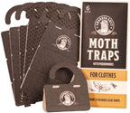 Grandpa Gus's Moth Traps for Clothes, Clothing Moth Killer for Closet and Wardrobe, Pheromone Glue Trap, No Mothballs, Safe for Kids and Pets, 6 Pack