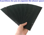 8pcs DIY Plastic Drawer Organizer Adjustable Drawer Dividers for Home Tidy Closet, Socks, Underwear, Office School Supplies, Kitchen Utensil Tools (Black)