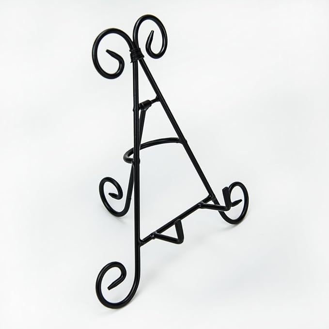 Huji Sturdy Iron Display Stand Holder for Home Kitchen Decoration Platters, Pictures, Frames and Books. (2, 9")