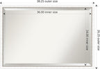 Amanti Art White Wall Mirror 26x38 Morgan White Silver Rectangle Bathroom Mirror for Wall Decor Living Room, Large Modern Wood Frame, Hangs Horizonally and Vertically, Bathroom Decor, Beveled Edge