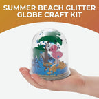 Fun Express Summer Beach Glitter Globe CK-12 - Craft Kits - VBS Vacation Bible School Supplies/Decor - 12 Pieces
