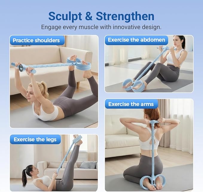 Pedal Resistance Band with Handle,Multifunction Elastic Yoga Resistance Band Stretching Pedal Puller for Full Body Workout Arm/Leg Stretching Slimming Training