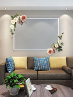 2Pcs Artificial Peony Flower Swag 16in Decorative Swag with Eucalyptus Leaves, Decorative Floral Swag, Artificial Rose Swag, Silk Floral Swag Wedding Arch Flowers for Ceremony Home Wall Door(Pink)