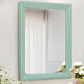 AAZZKANG Wood Framed Mirror Rectangle Modern Farmhouse Wall Mirrors Decor Large 28"x20" for Bedroom Living Room Bathroom Dressing Room Green