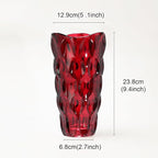 CEMABT 9.5inch 3.4 lb Glass Vases for Flowers Unbreakable Thickened Morden vase for Tables Centerpieces,Colorful,Vintage and Clear Rose Large Flower vases for Bouquet Unique Gifts（Red）