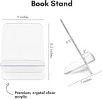 Americanflat Clear Acrylic Book Stand with Ledge - Acrylic Stands for Display - Cook Book Stand, Magazine, and Comic Holder for Tabletop
