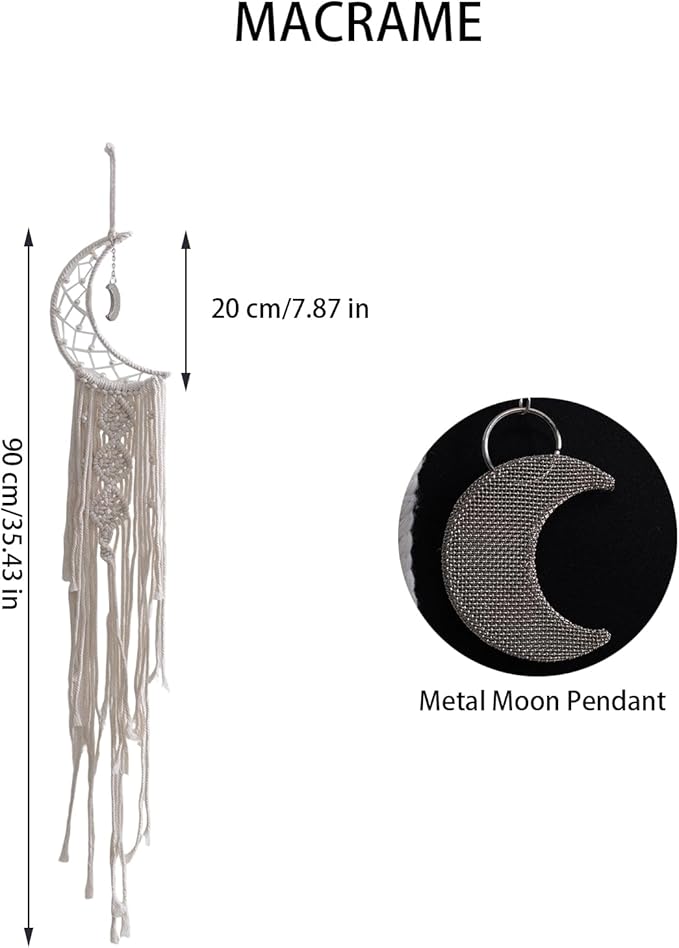 High Demand Dreamy Dream Catcher, Handmade Moon Design Wall Hanging, Bohemian Art Decor for Bedroom/Dorm Room/Mom/Women(Moon)