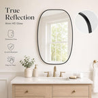 USHOWER Black Oval Arch Bathroom Mirrors for Over Sink, 20x30 Inch Bathroom Vanity Mirror for Bathroom, Bedroom, Vanity, Entryway, Aluminium Frame, Anti-Rust, Modern Wall Decor
