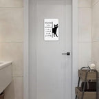UYIKG Funny Bathroom Black Cat Wall Decor Metal Signs,Welcome To The Bathroom a Cat Will Be With You Shortly Tin Sign,8x10 inches