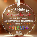 BSQUIELE Personalized Christmas Glass Ornament 2025 - Appreciation Gift for Coworkers - Funny Birthday Friendship Thank You Gift for Work Bestie Friends, Boss, Manager, ColleagueTree Decoration