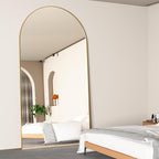 Arched Full Length Mirror Standing Mirror with Stand 78” x 38“ Large Wall Mirrors Gold Hanging Standing or Leaning Against the Wall for Bedroom Entryway