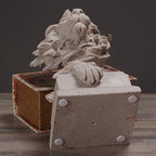 H&W Sandstone Lion - The King of Beasts - Statue Decoration for Home/Study/Living Room, Great Collectible Figurines, Best Gift for The Man, Sandstone Color (HH17-D2)