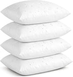 Oubonun 12x20 Outdoor Pillow Inserts (Pack of 4) - Square Waterproof Throw Pillow - Decorative Throw Pillows Insert for Couch Sofa Bed Patio Furniture - White Pillows
