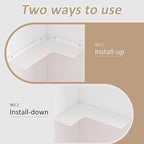 Sezanrpt 8x11.8 Inch Corner Shelf Wall Mount Set of 4, White Acrylic Corner Floating Shelves, Wall Organizer Shelf for Bathroom, Kitchen, Bedroom, Living Room, Dining Room, Office
