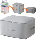 Ultra Space Saving Self Compression Organizer, Upgraded Space Saving Self Compression Organizer Space Bags, Premium Comforter Packaging Cube Bedding Storage Bag (Light Grey, X-Large 54×42×60cm)