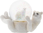 Elanze Designs White Polar Bear Mommy and Cub Magical Whimsical Tabletop Dresser Nightstand Figurine Miniature 45MM Sturdy Polyresin Glitter Water Snow Globe Decoration