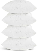 Oubonun 18x18 Outdoor Pillow Inserts (Pack of 4) - Square Waterproof Throw Pillow - Decorative Throw Pillows Insert for Couch Sofa Bed Patio Furniture - White Pillows