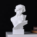 11.8" H Greek Mythology Bust Statue Decor,Artemis Statues Roman Goddess Figurines,Used for Sketch Practice Aesthetics Statues and Sculptures and Indoor Filling Space for Living Room, Bedroom (White)