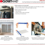 ClosetMaid SuiteSymphony Closet Organizer with Shelves and 2 Drawers, 16-Inch-Natural Gray