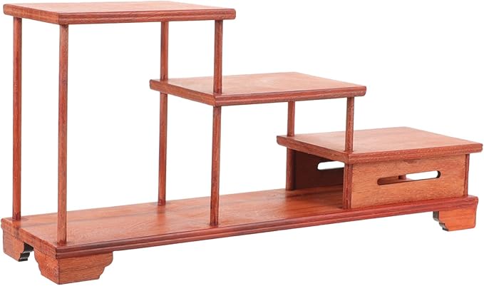 Veemoon Wooden Tiered Display Riser Stand for Figurines and Decor Vintage Style Home Decor
