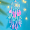 Luminous Dream Catchers for Girls, Handmade Pink Feather Native Wall Decoration