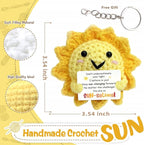 Positive Crochet Sunshine Dolls with Uplifting Messages - Sunshine Gifts for Women, Men & Friend, Handmade Emotional Support Dolls - Crochet Emotional Support Buddies | Mental Wellness Desk Companion
