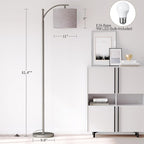 SUNMORY Arc Floor Lamp, Modern Floor Lamp with 9W 3 Color Temperatures Bulb, Metal Standing Lamps with Adjustable Hanging Lampshade, Tall Floor Lamps for Living Room, Bedroom, Office