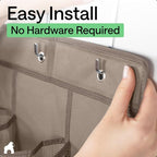 GORILLA GRIP Over the Door Shoe Organizer, 24 Large Breathable Mesh Pockets, Space Saving Hanging Storage Holder, Closet Rack Hanger Holds Up to 40 lbs, Hangs on Closets for Shoes, Accessories, Beige