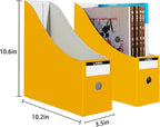 Limitliho 12 Pack Yellow Cardboard Magazine Holder, Sturdy Book Bins for Classroom, Vertical File Folder Organizer, 10.6'' 10.2'' 3.5'' Inch Magazine Rack or Storage Box